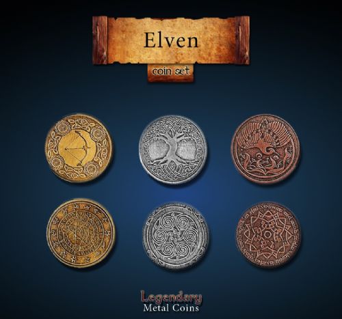 Elven Coin Set Legendary Metal Coins